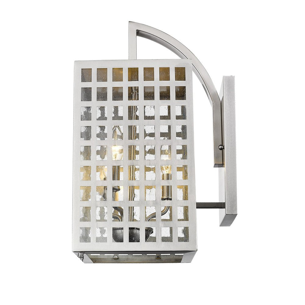 White And Clear Three Light Seeded Dimmable Outdoor Hanging Lights With White And Clear Shades on a white background