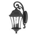 XL Matte Black Tapered Hanging Lantern Wall Light on a white background