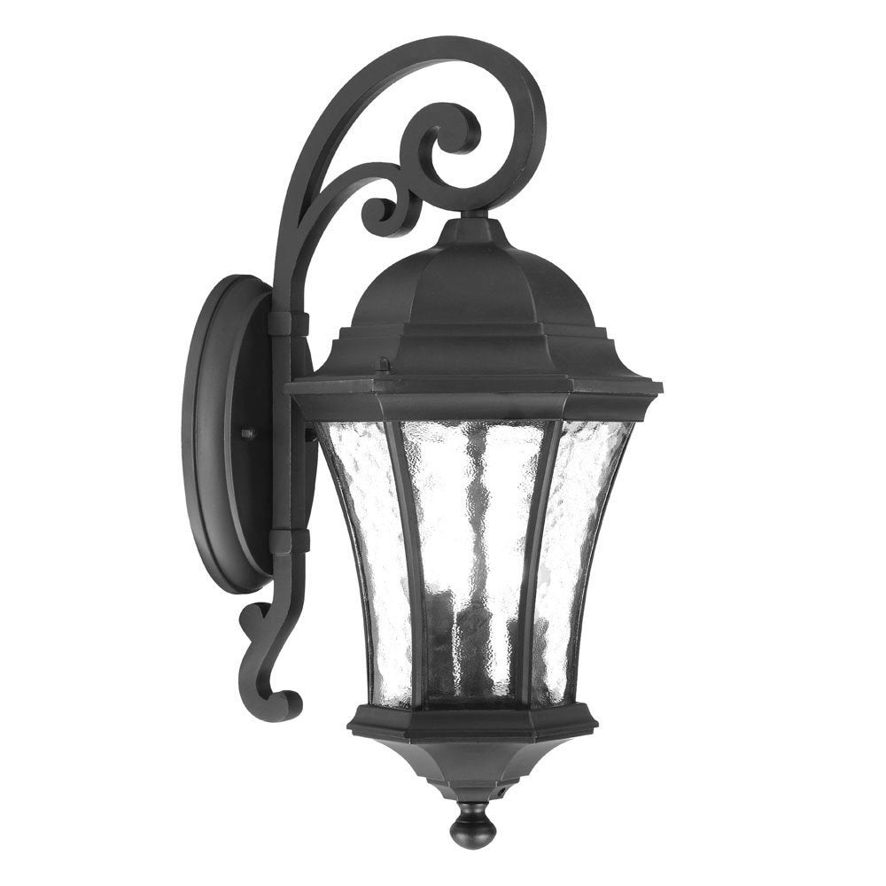 XL Matte Black Tapered Hanging Lantern Wall Light on a white background