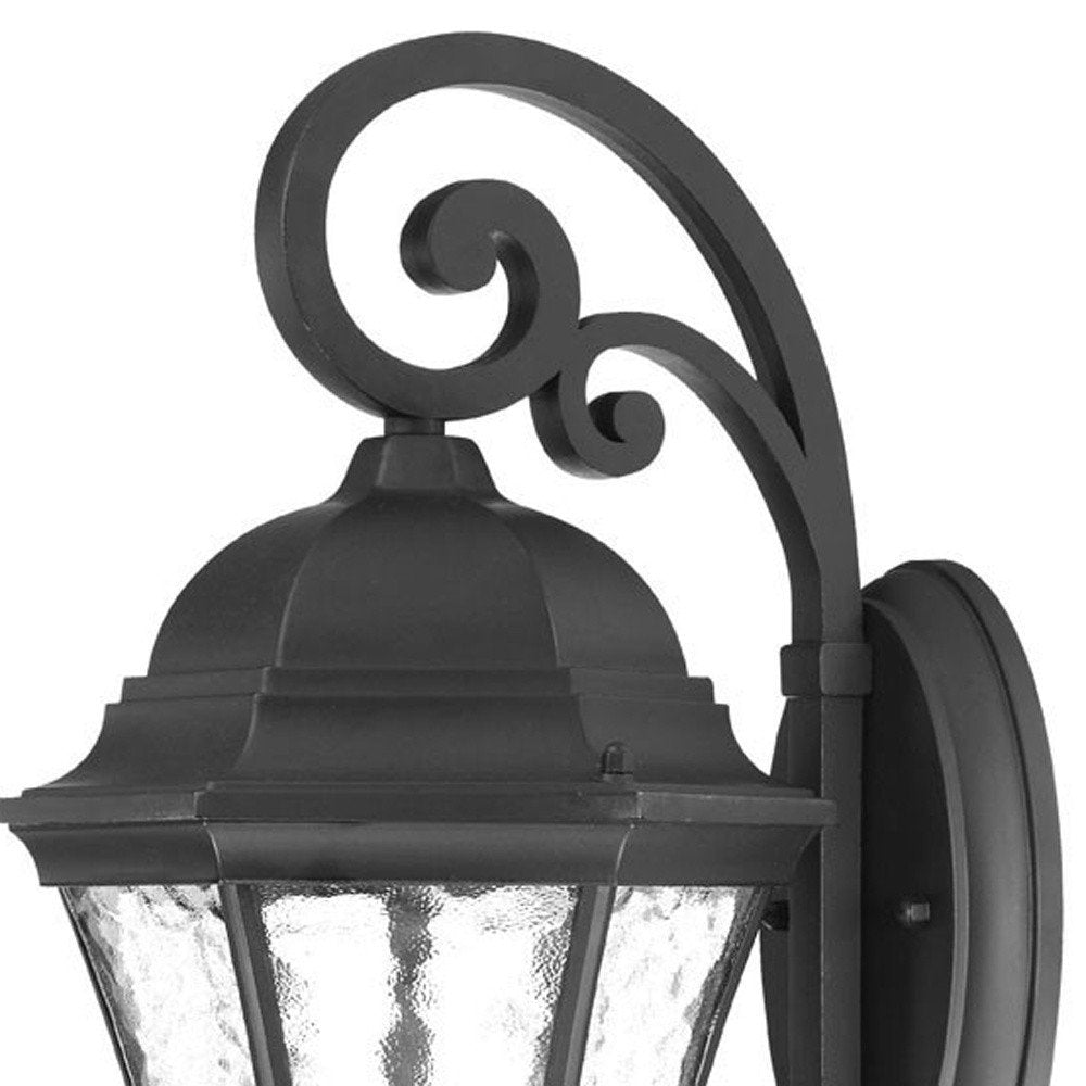 XL Matte Black Tapered Hanging Lantern Wall Light on a white background