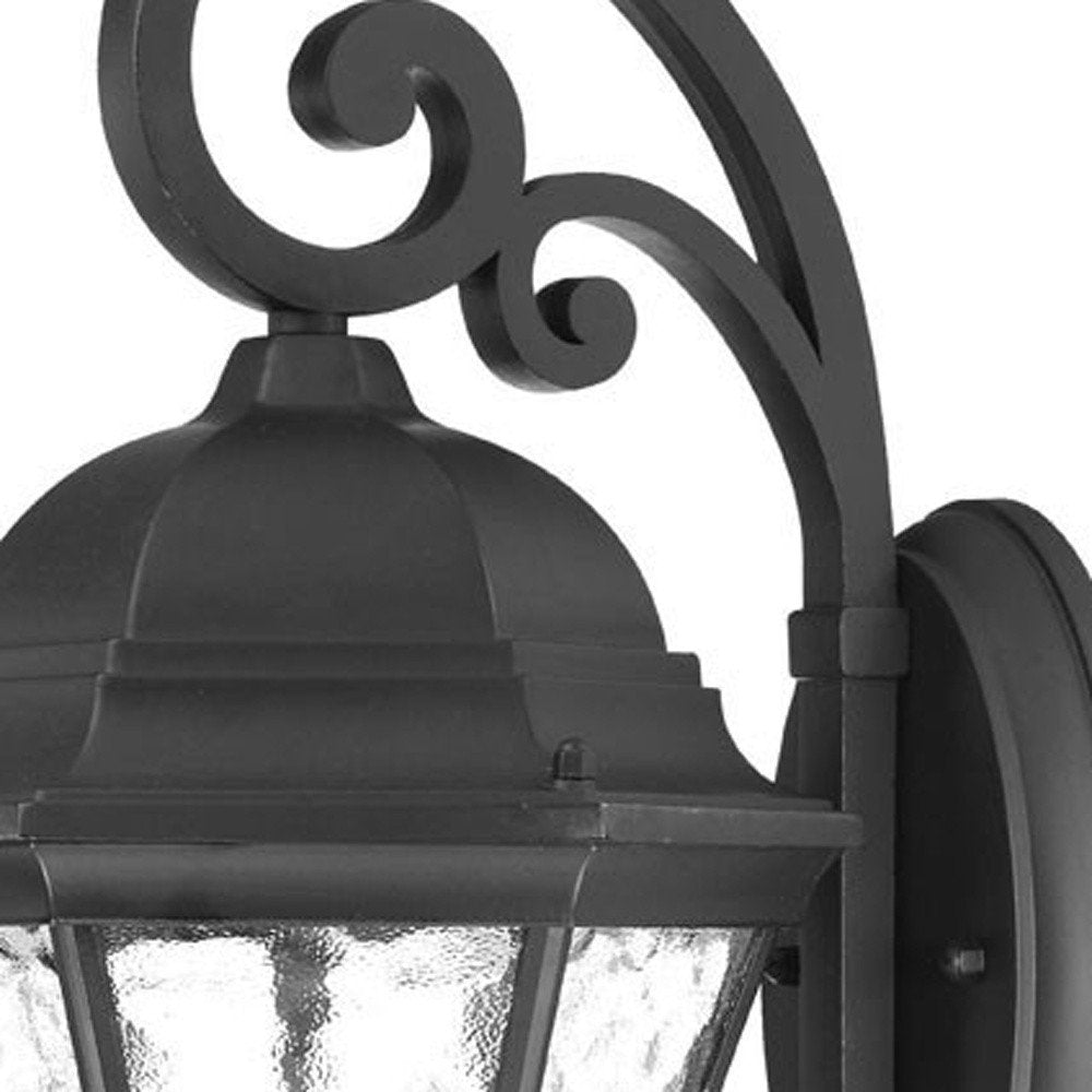 XL Matte Black Tapered Hanging Lantern Wall Light on a white background