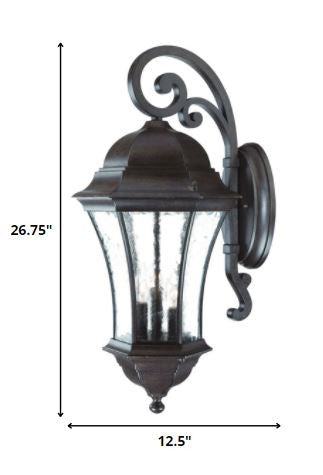 Waverly 3-Light Black Coral Wall Light on a white background