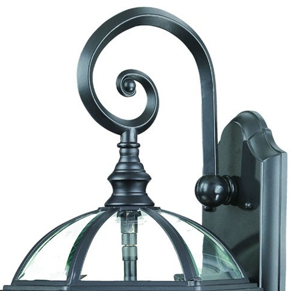 Three Light Matte Black Eastern Lantern Wall Light on a white background