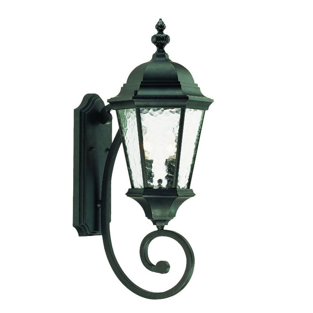 Two Light Matte Black Carousel Lantern Wall Light on a white background