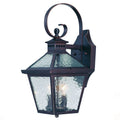 XL Two Antique Bronze Black Hammered Glass Wall Light on a white background