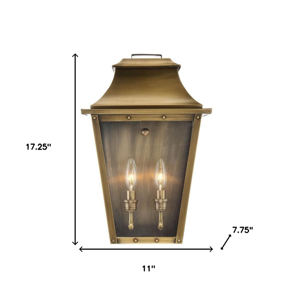 Two Light Transparent Dimmable Outdoor Hanging Lights With Brass And Clear Shades