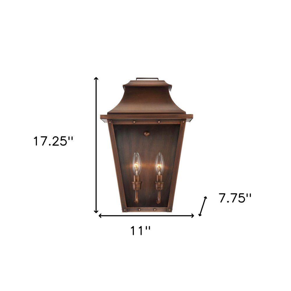 Coventry 2-Light Copper Patina Pocket Wall Light on a white background