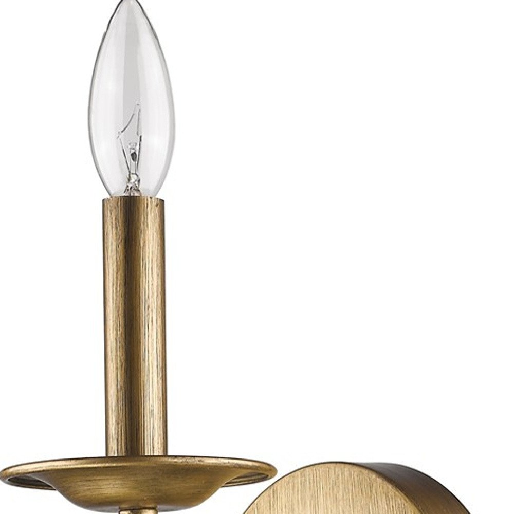 Light Gold Wall Sconce with Crystal Accent on a white background