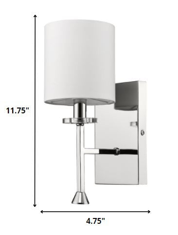 5" Silver And White Metal Flush Mounted Sconce