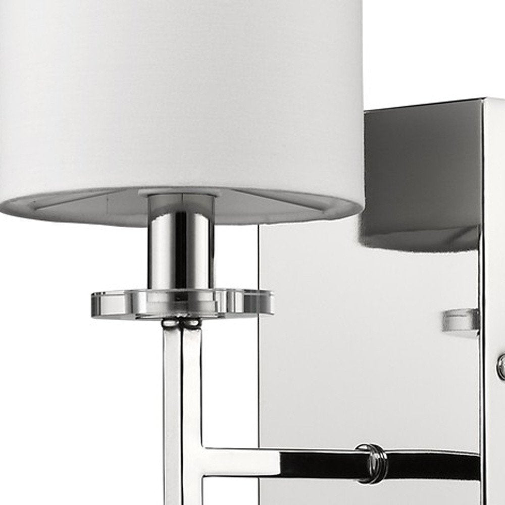 5" Silver And White Metal Flush Mounted Sconce