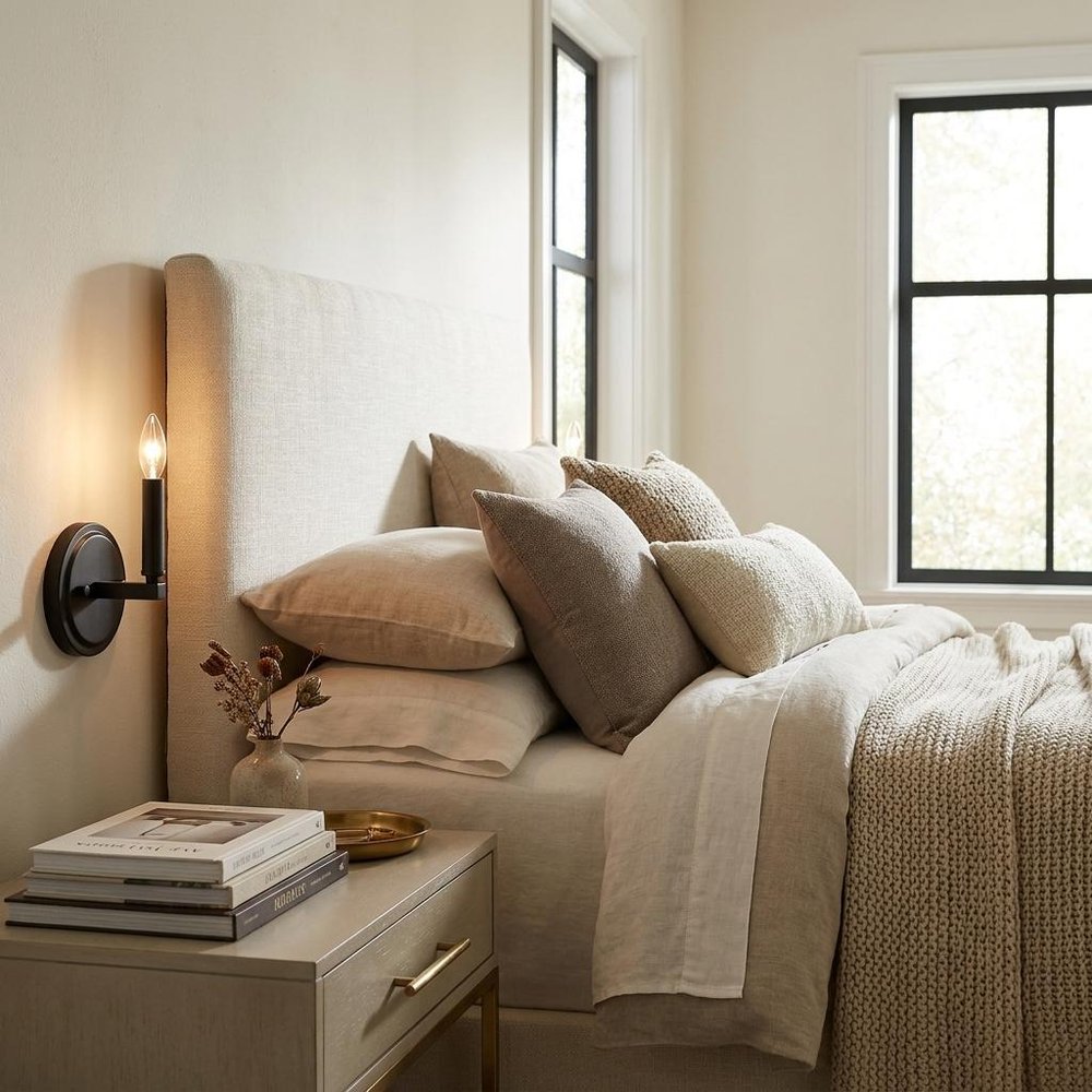 One Light Matte Black Wall Sconce in a home interior