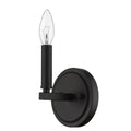 One Light Matte Black Wall Sconce on a white background