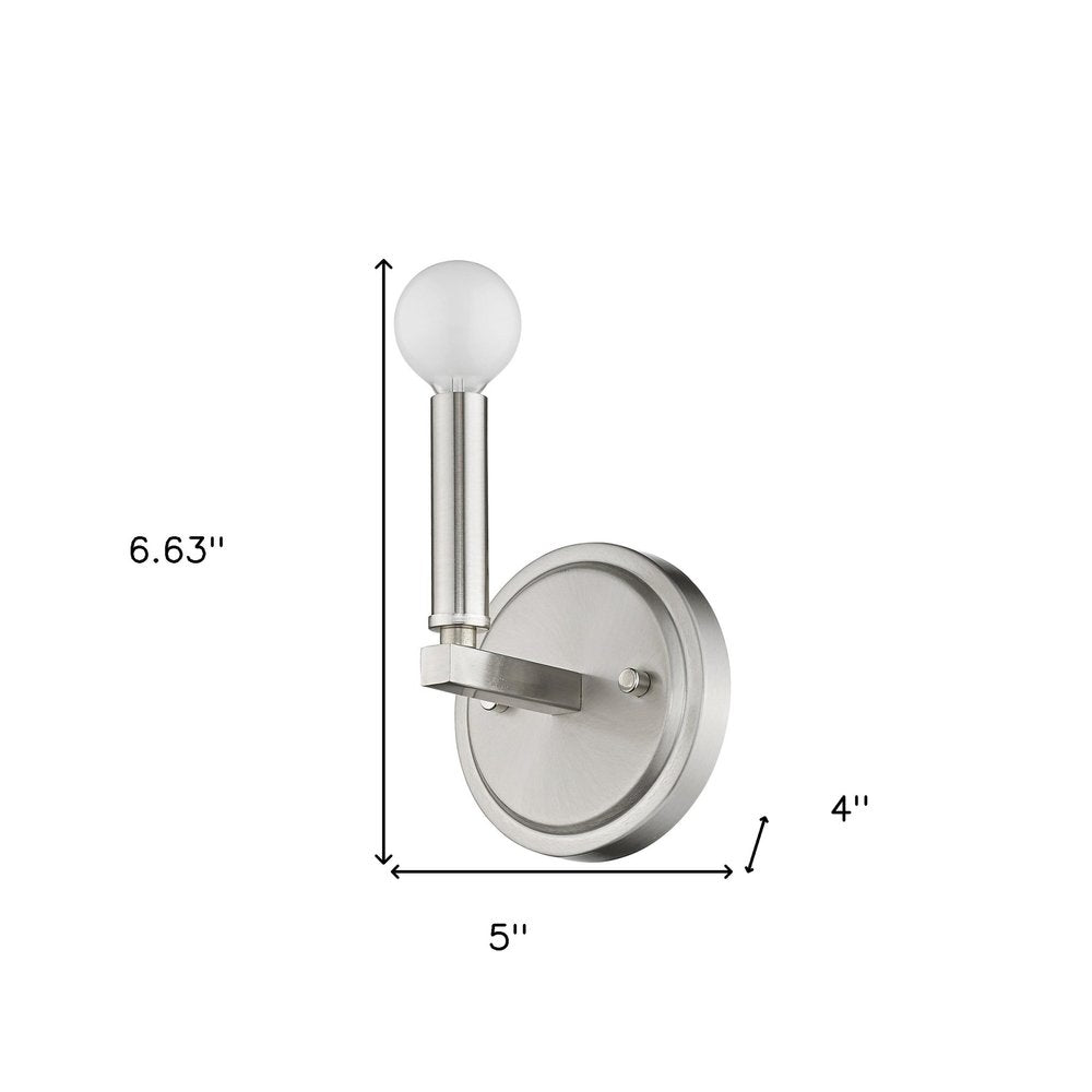 One Light Silver Wall Sconce on a white background