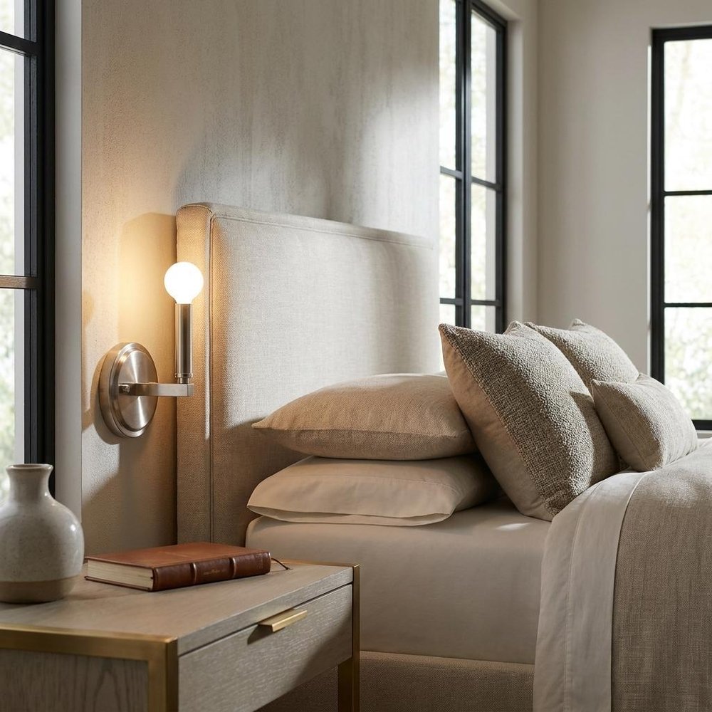 One Light Silver Wall Sconce