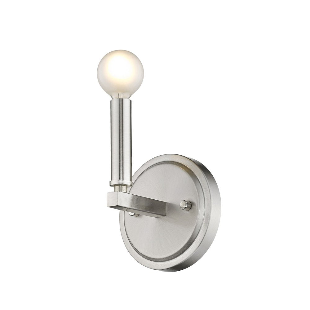 One Light Silver Wall Sconce on a white background