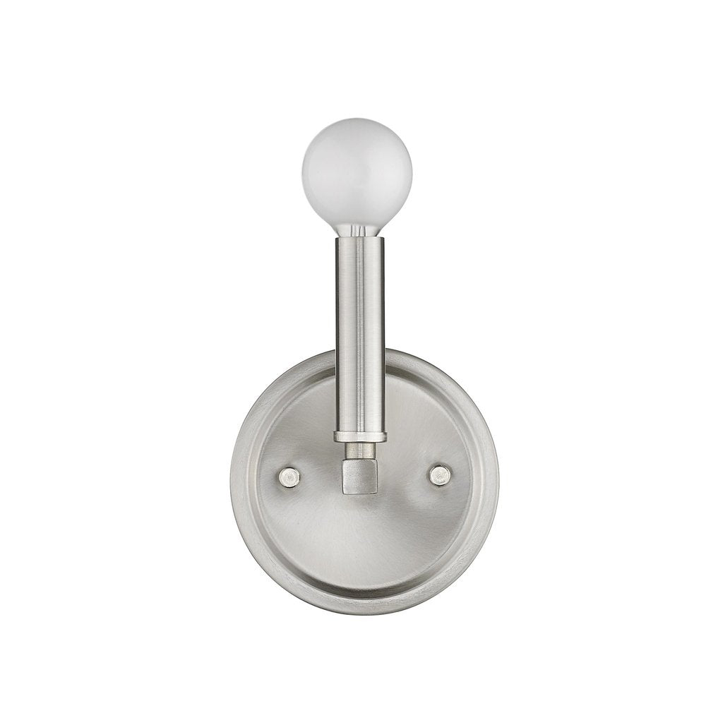 One Light Silver Wall Sconce on a white background