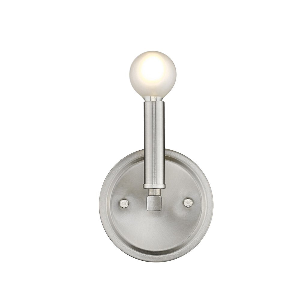 One Light Silver Wall Sconce on a white background