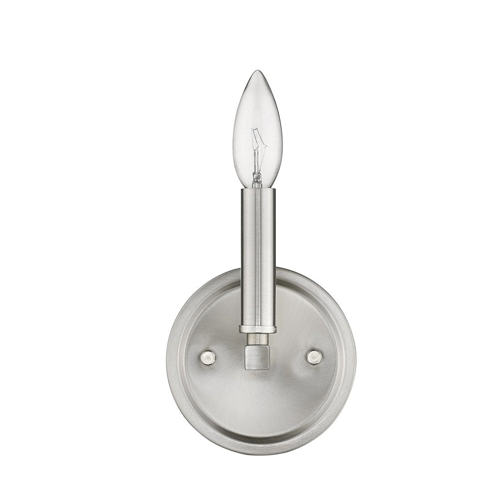 One Light Silver Wall Sconce on a white background