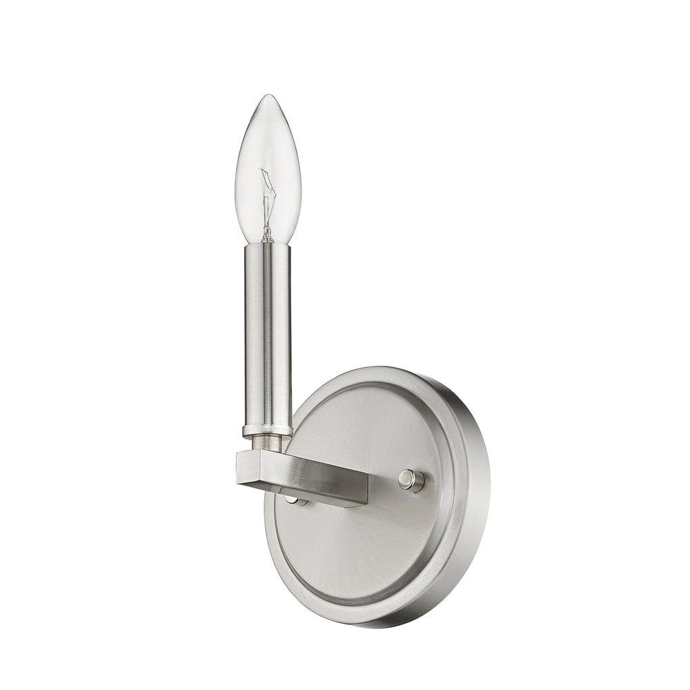 One Light Silver Wall Sconce on a white background