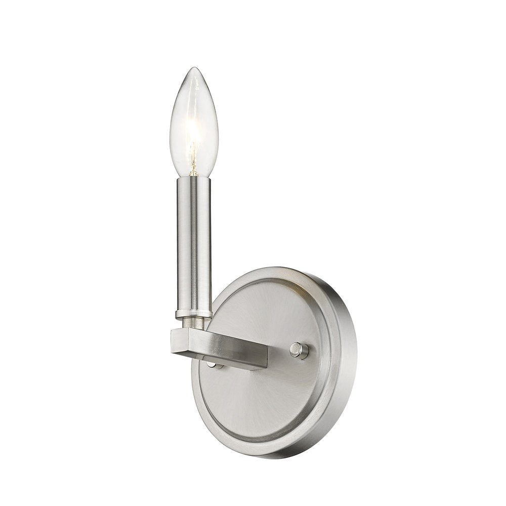 One Light Silver Wall Sconce on a white background