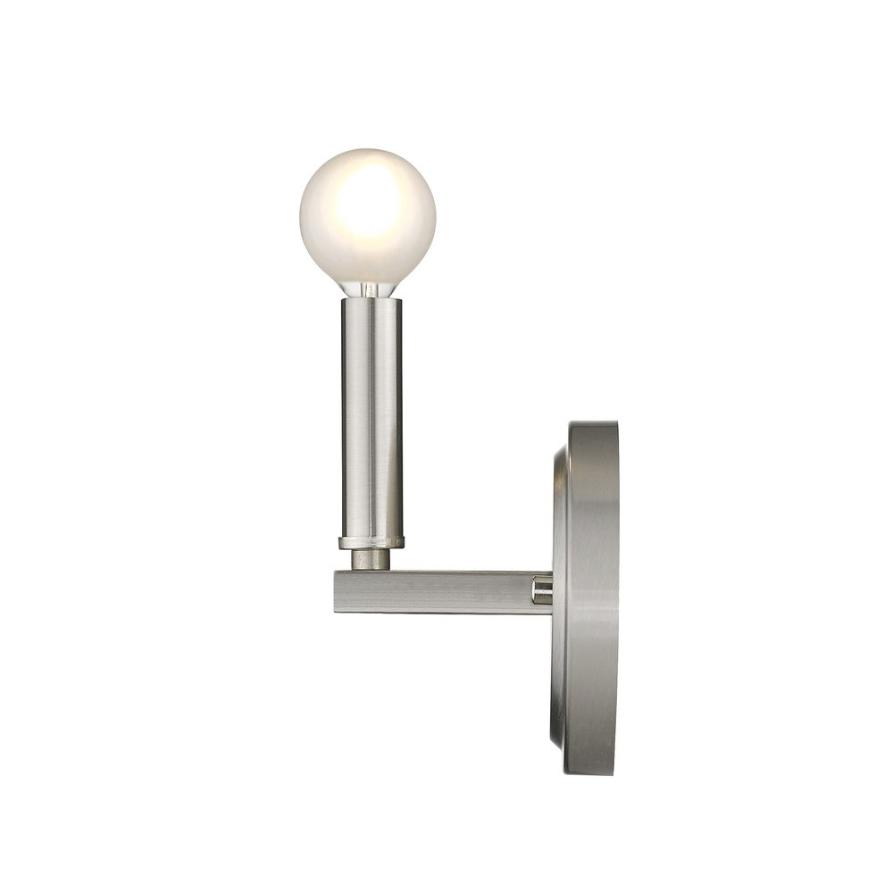 One Light Silver Wall Sconce on a white background