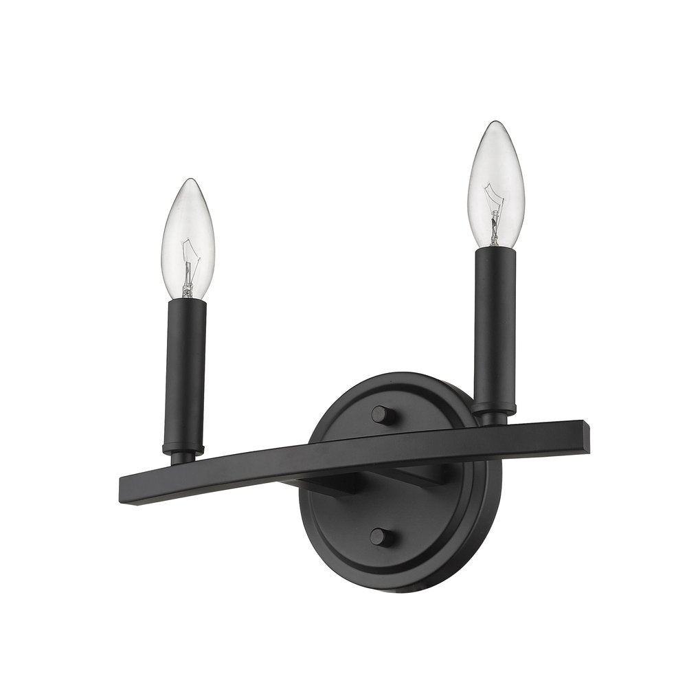 7" Black Metal Vanity Flush Mounted Sconce