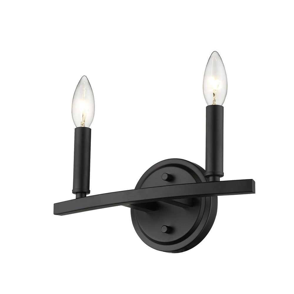 7" Black Metal Vanity Flush Mounted Sconce