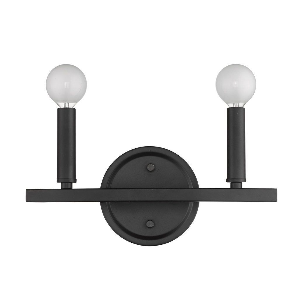 7" Black Metal Vanity Flush Mounted Sconce
