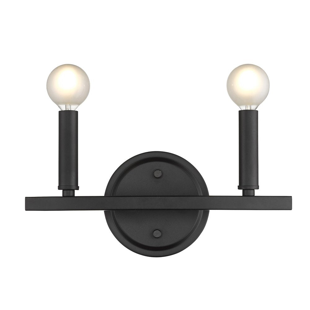 7" Black Metal Vanity Flush Mounted Sconce
