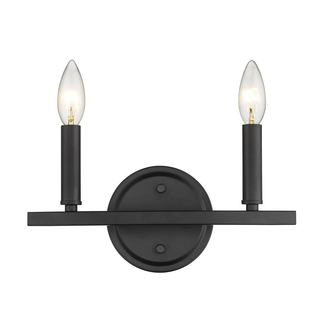 7" Black Metal Vanity Flush Mounted Sconce