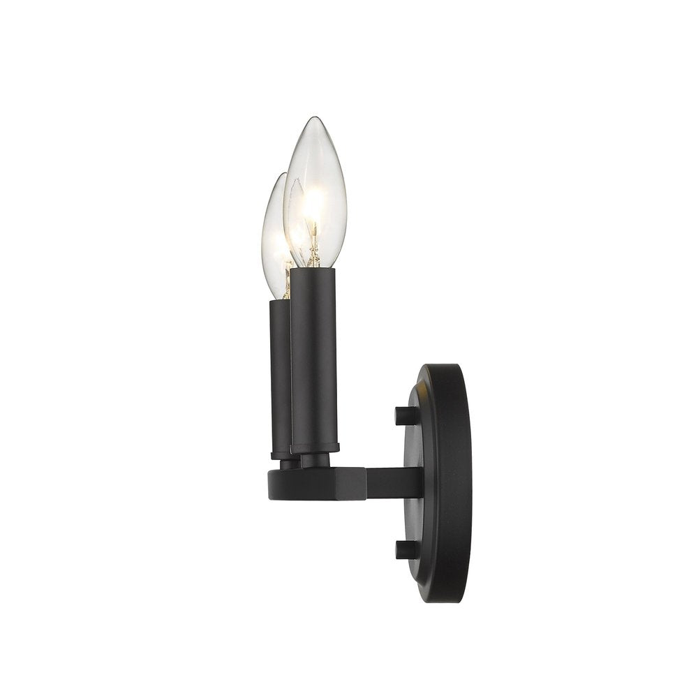 7" Black Metal Vanity Flush Mounted Sconce