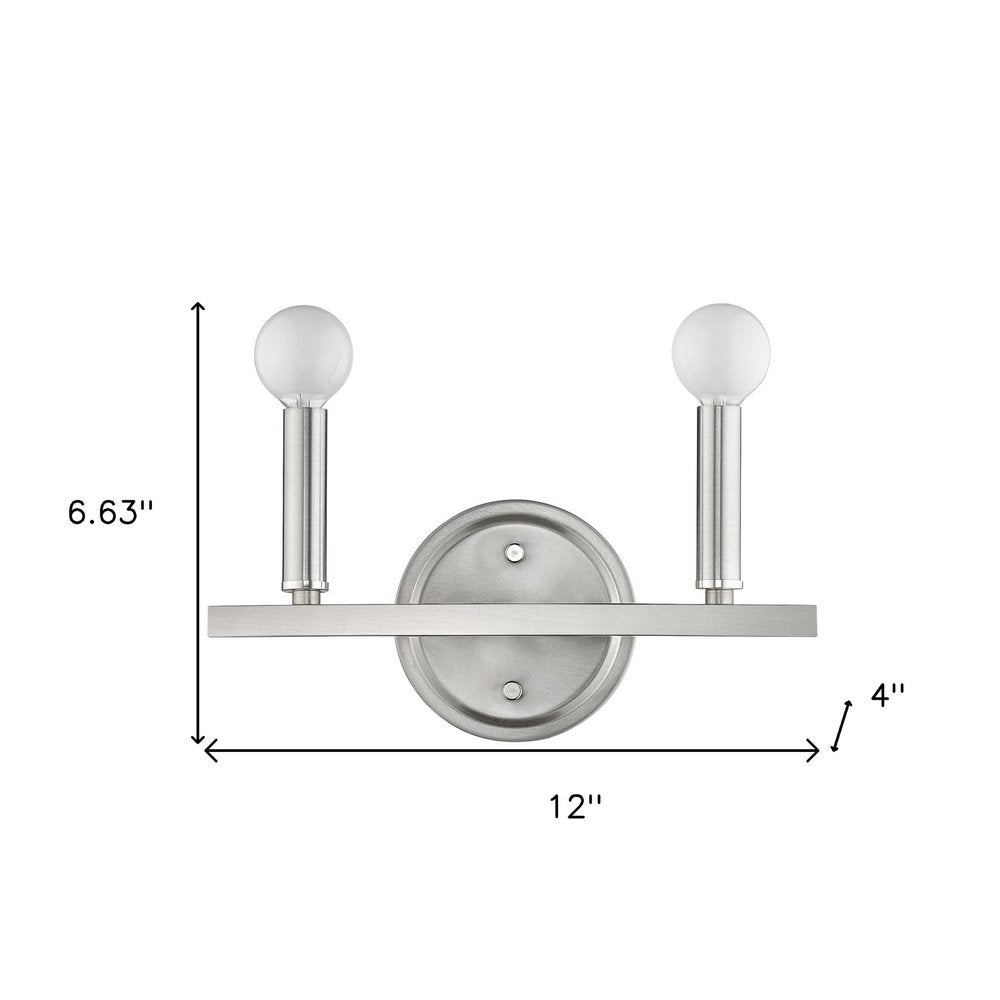 7" Silver Metal Vanity Flush Mounted Sconce