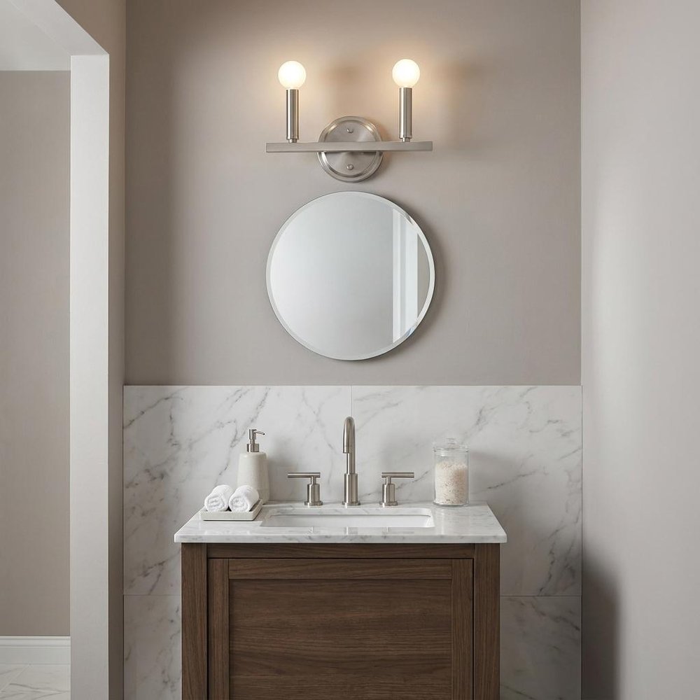 7" Silver Metal Vanity Flush Mounted Sconce