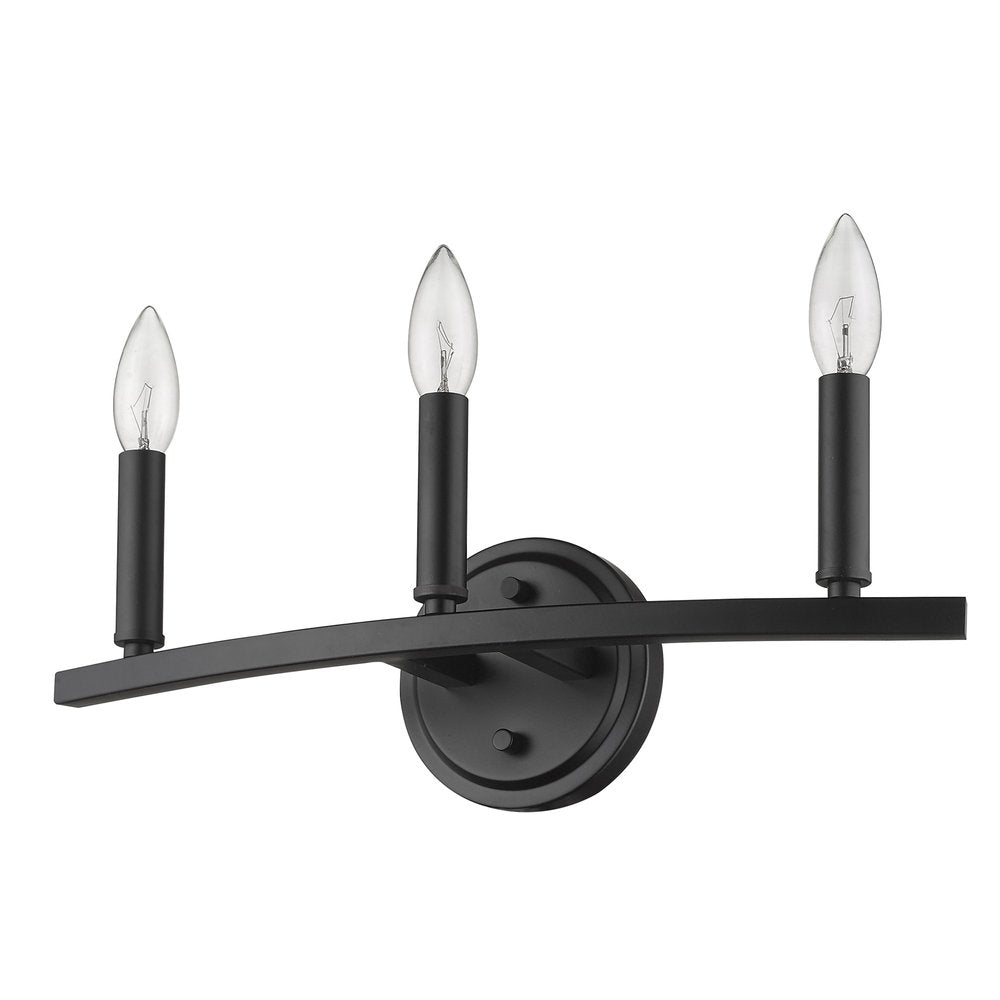 7" Black Metal Vanity Flush Mounted Sconce