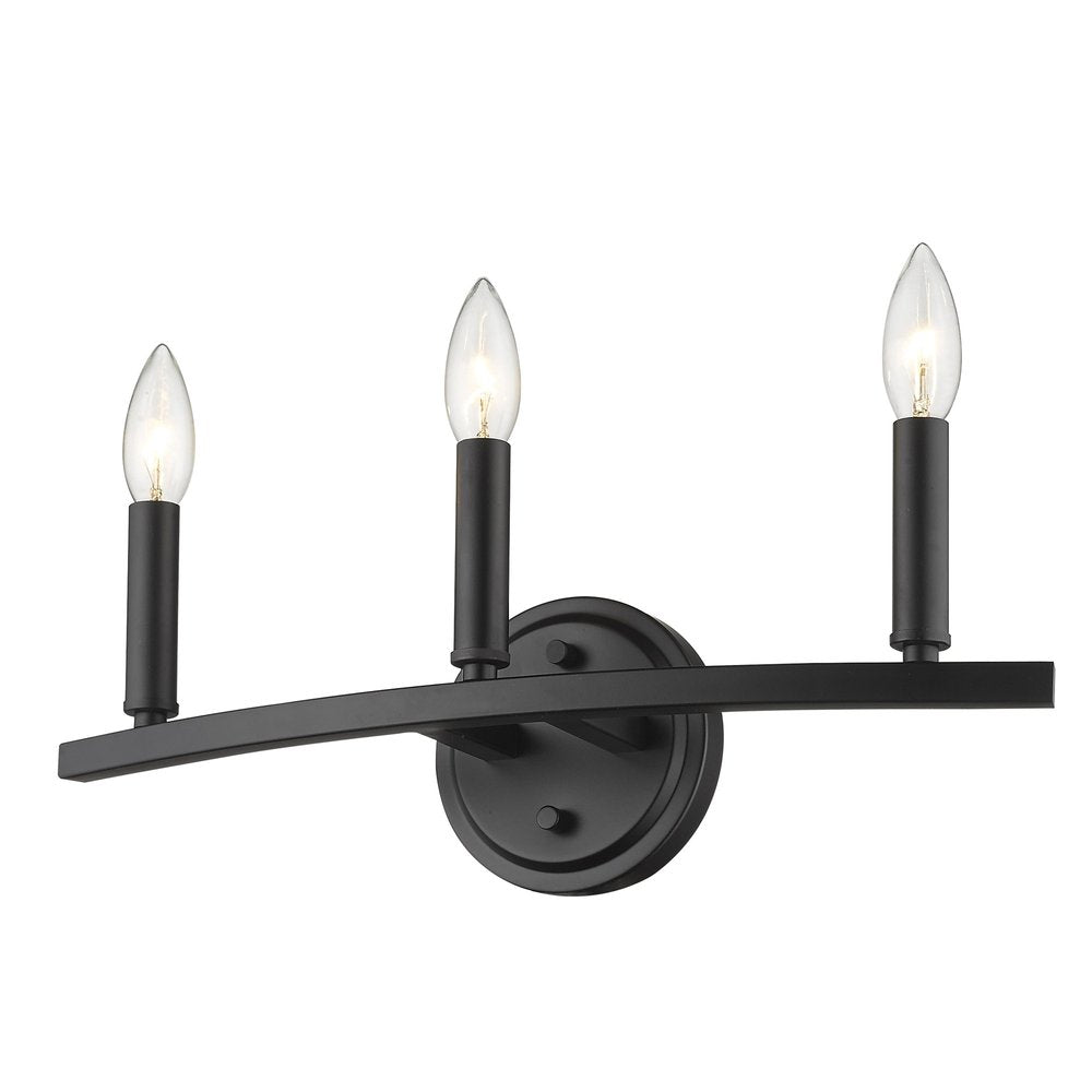 7" Black Metal Vanity Flush Mounted Sconce
