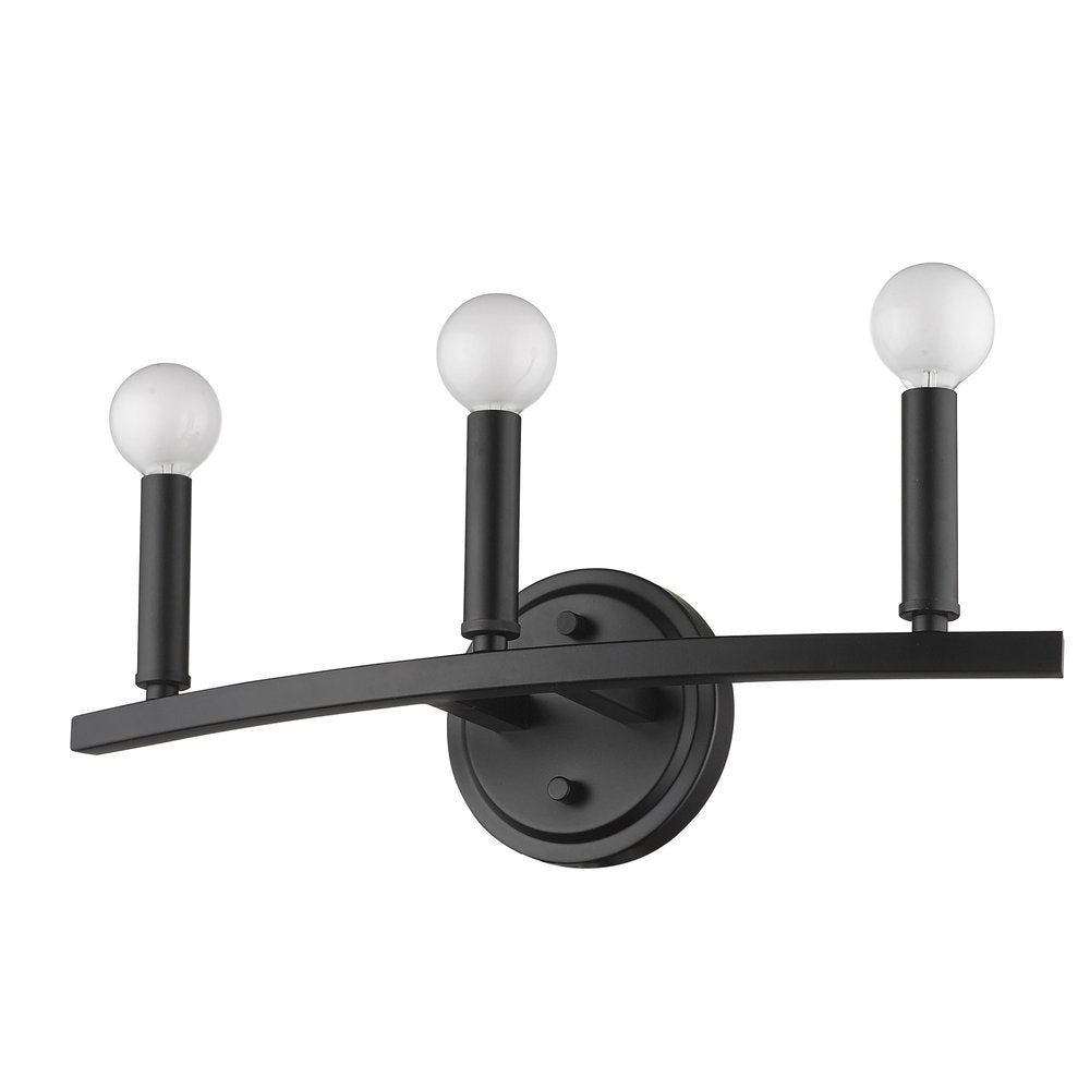 7" Black Metal Vanity Flush Mounted Sconce