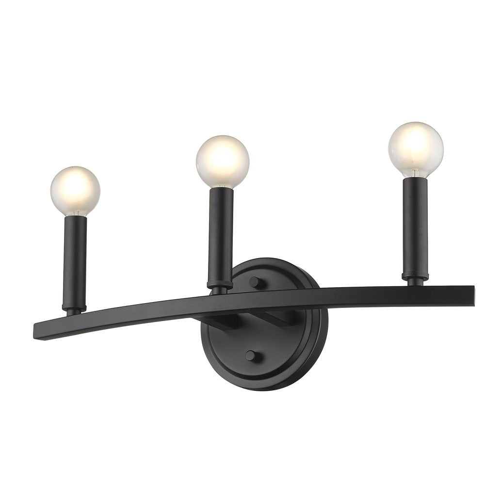 7" Black Metal Vanity Flush Mounted Sconce