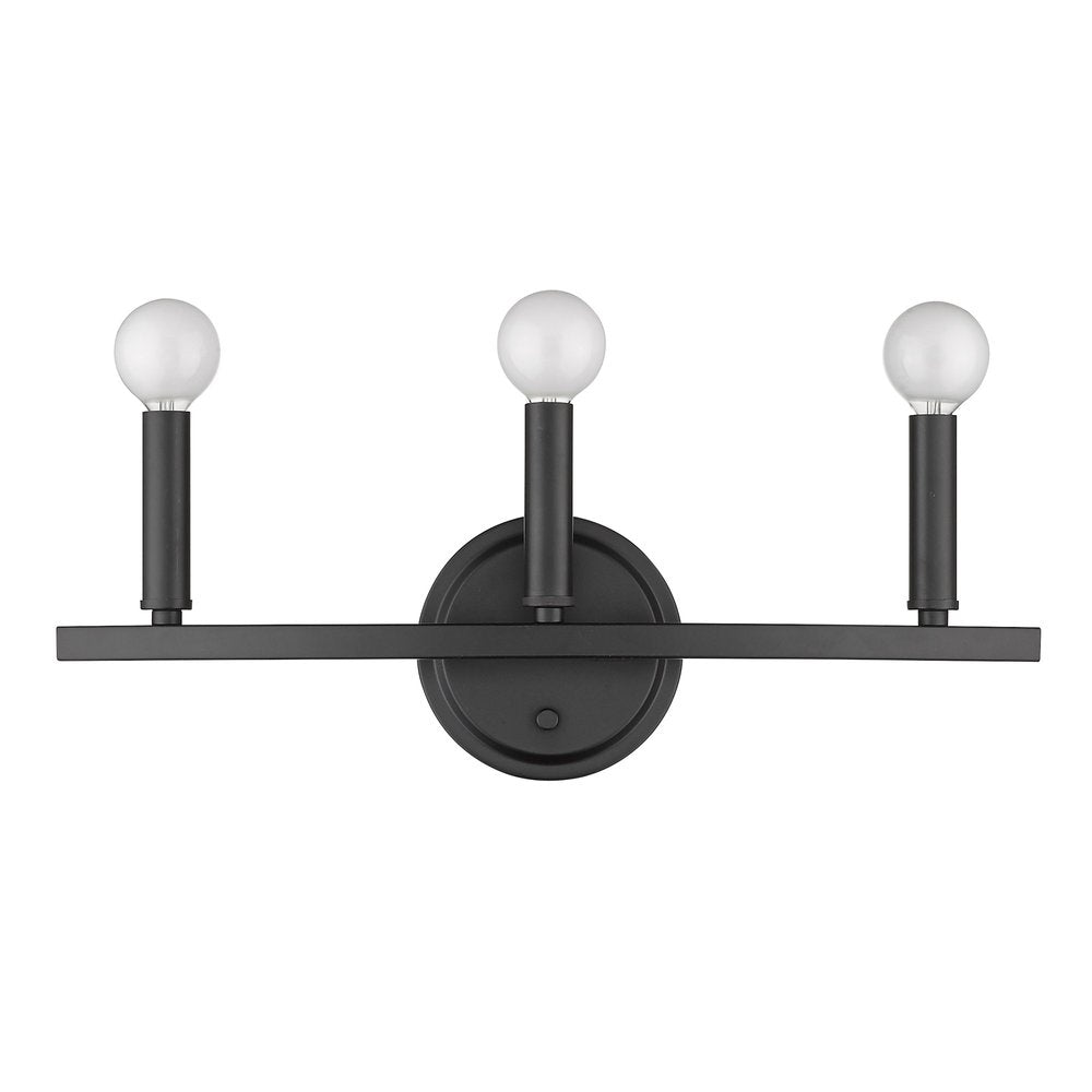 7" Black Metal Vanity Flush Mounted Sconce