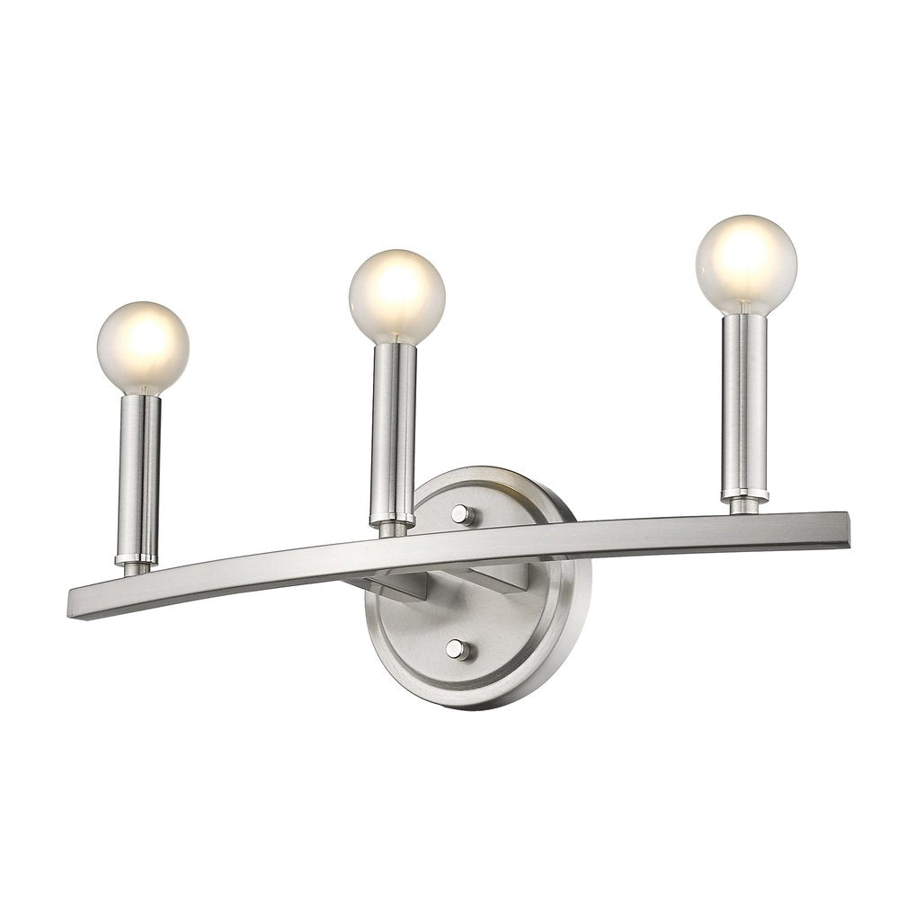 7" Silver Metal Vanity Flush Mounted Sconce