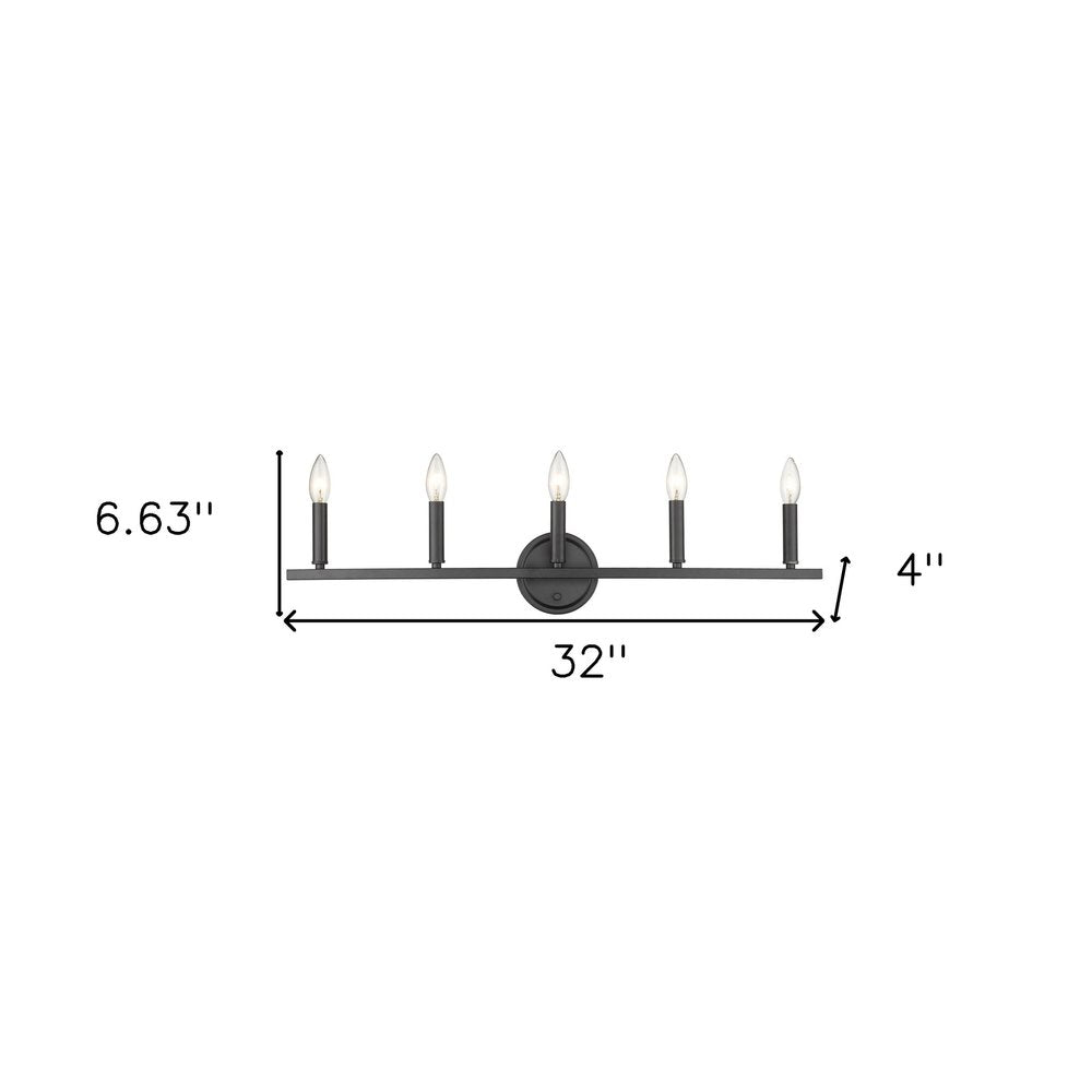 7" Black Metal Vanity Flush Mounted Sconce