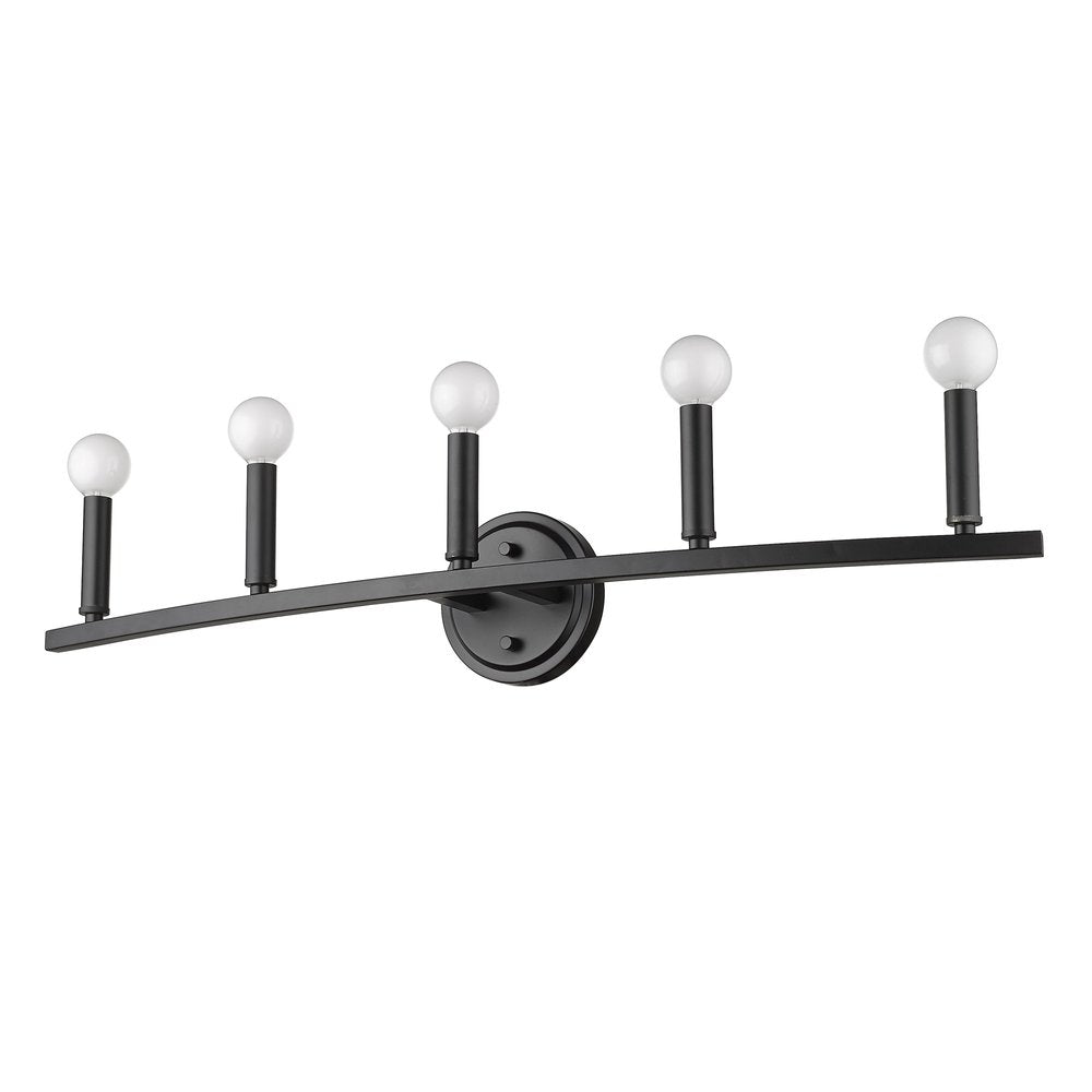 7" Black Metal Vanity Flush Mounted Sconce