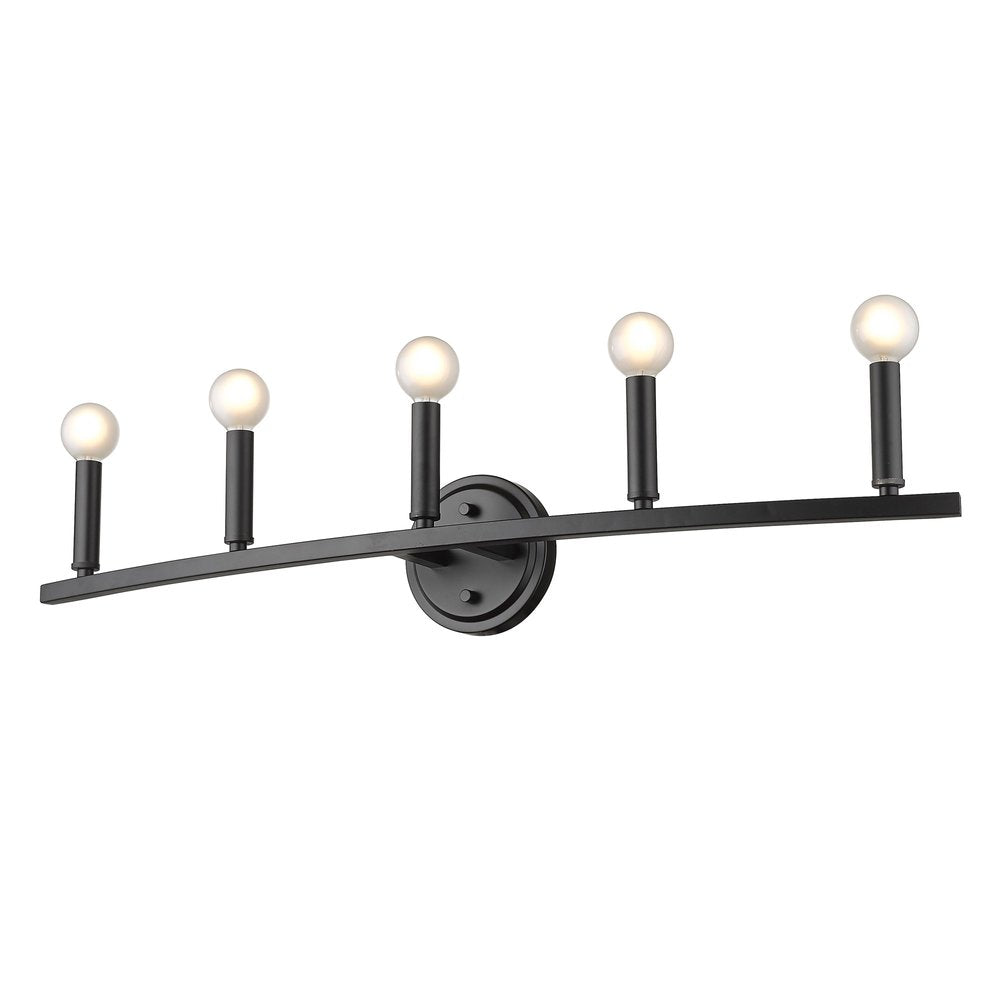 7" Black Metal Vanity Flush Mounted Sconce