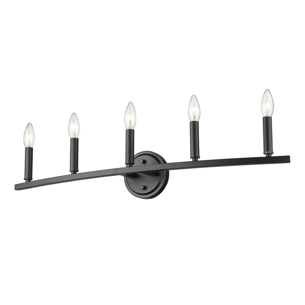 7" Black Metal Vanity Flush Mounted Sconce