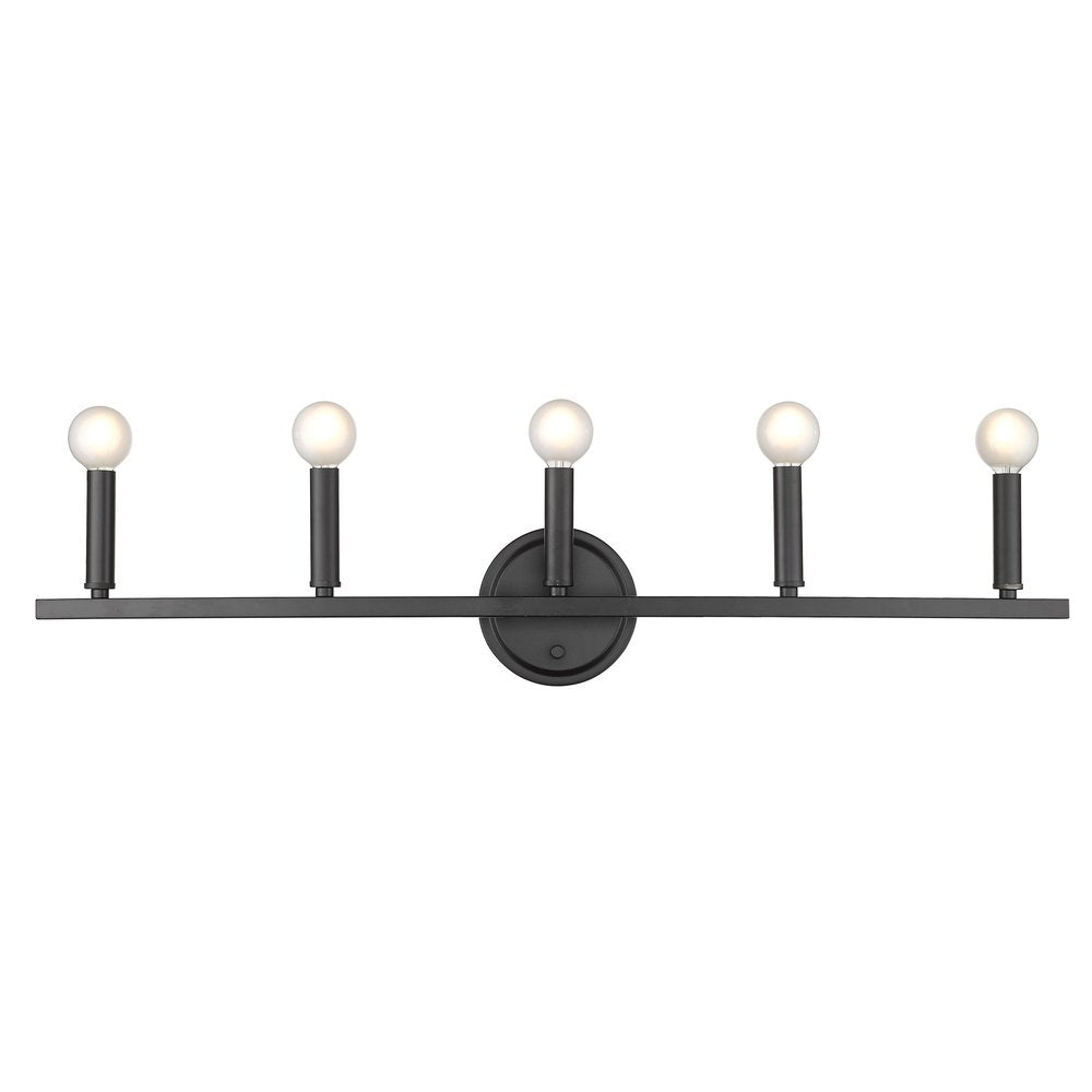 7" Black Metal Vanity Flush Mounted Sconce
