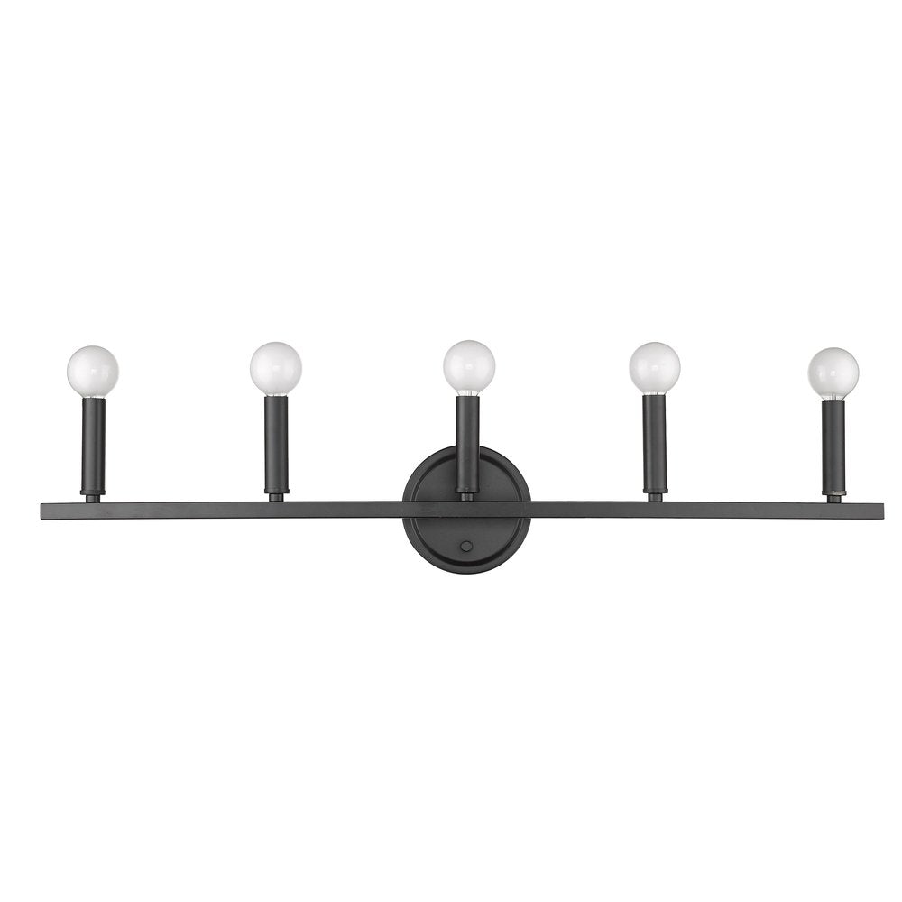 7" Black Metal Vanity Flush Mounted Sconce