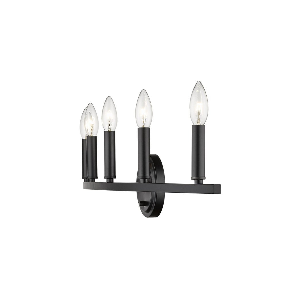 7" Black Metal Vanity Flush Mounted Sconce