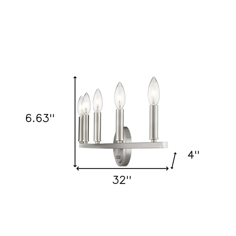 7" Silver Metal Vanity Flush Mounted Sconce