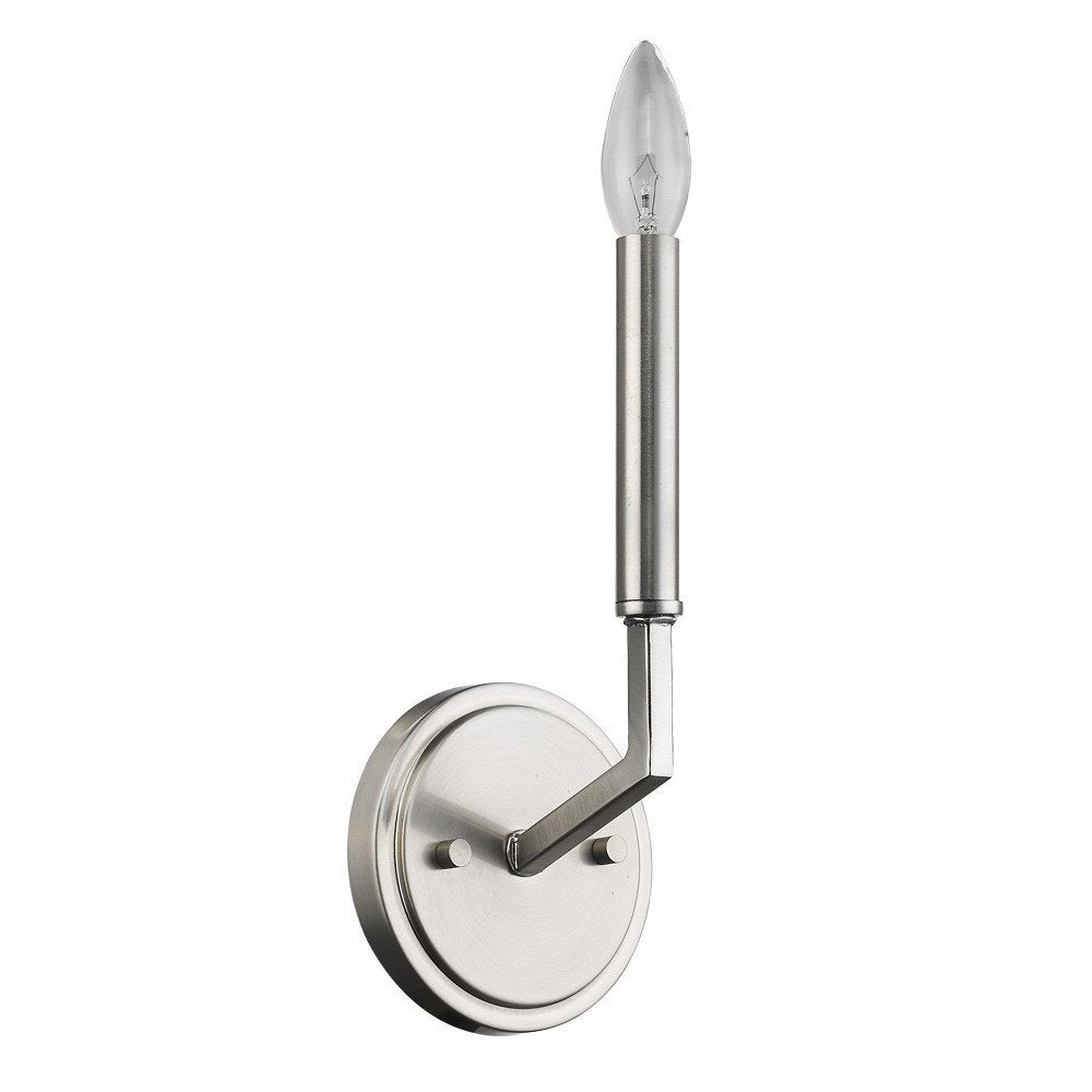 Minimalist Silver Wall Sconce on a white background