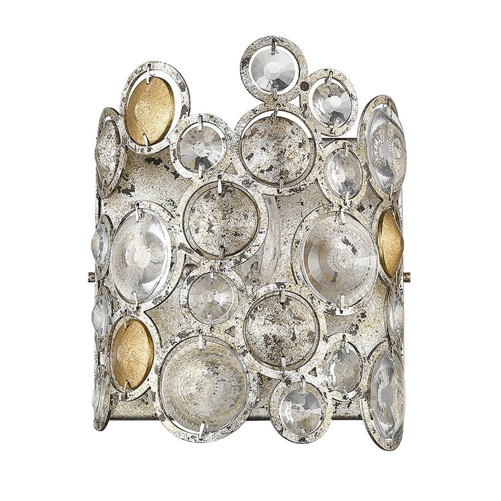 Vitozzi 1-Light Antique Silver Leaf Sconce on a white background