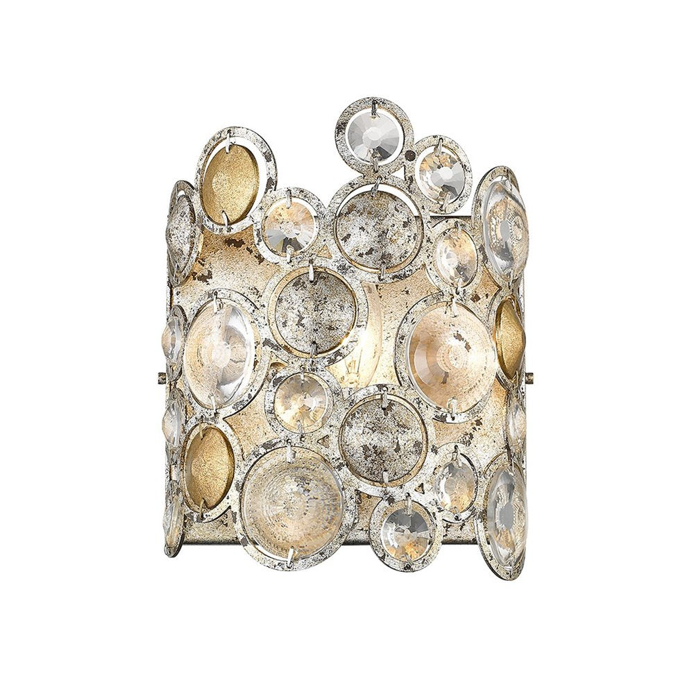 Vitozzi 1-Light Antique Silver Leaf Sconce on a white background